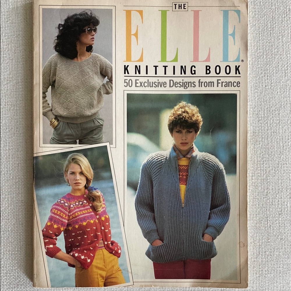 Elle Knitting Book Exclusive French Designs Sweaters, Cardigans 1984